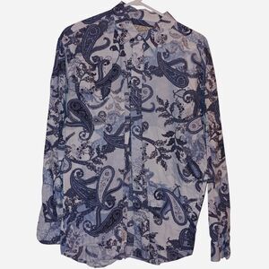 Indigo-moon Men's Blue and Purple Shirt